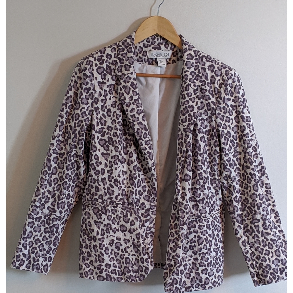 Grey Leopard Print Blazer